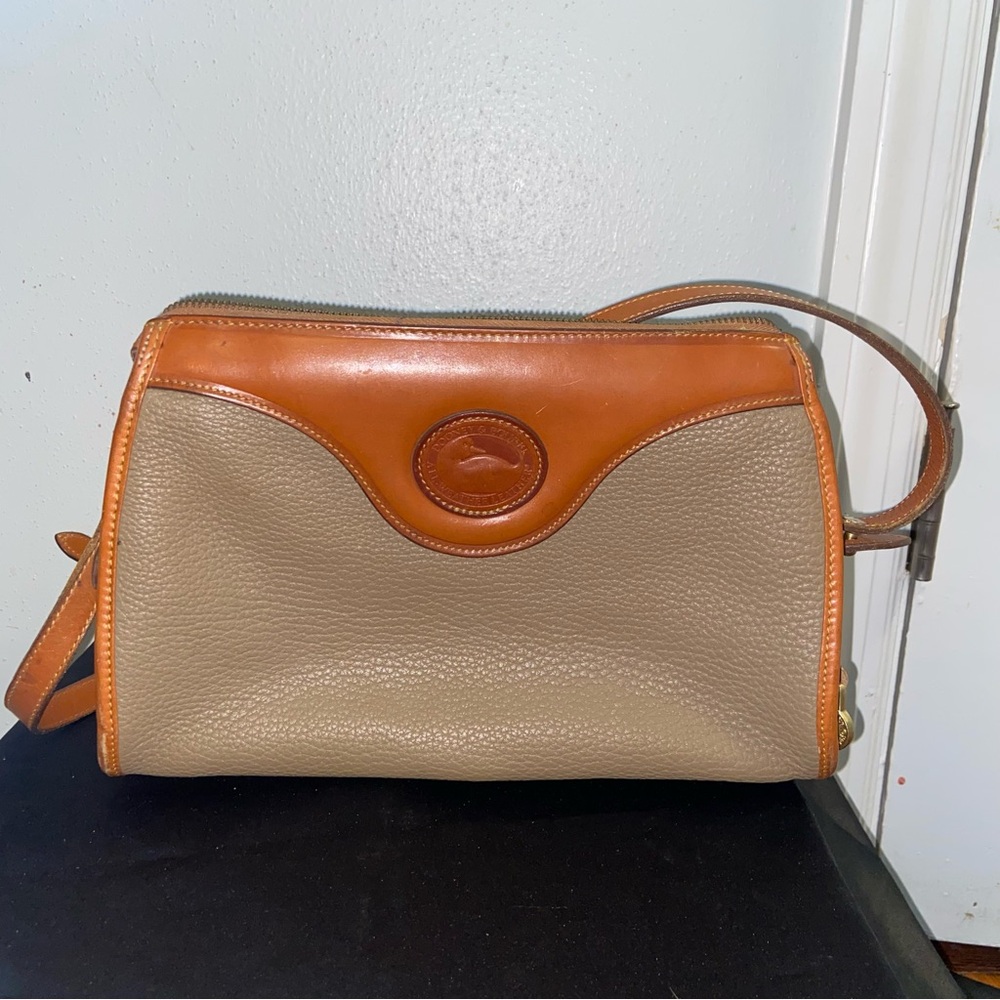 Dooney & Bourke Tan and Brown Crossbody Bag